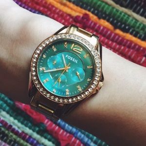 Fossil Riley Rose Gold Tone Watch