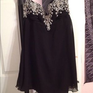 Black strapless dress