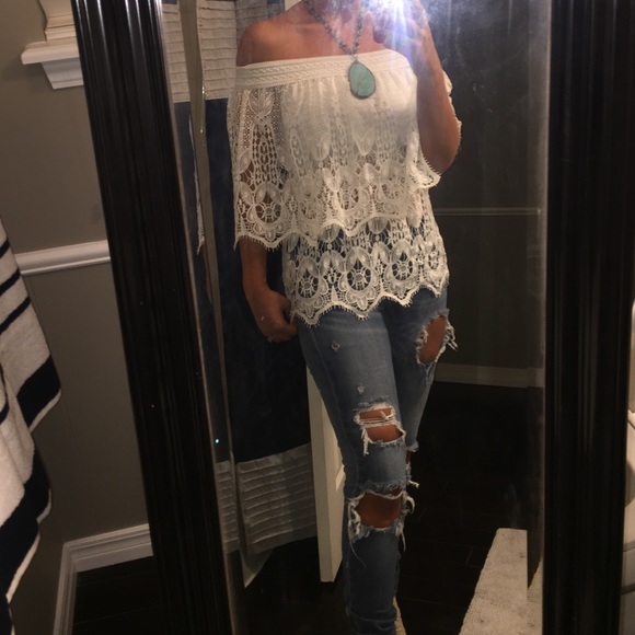 Lace off the shoulder top