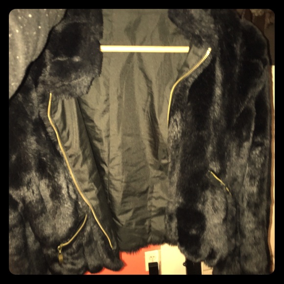 Black fur coat