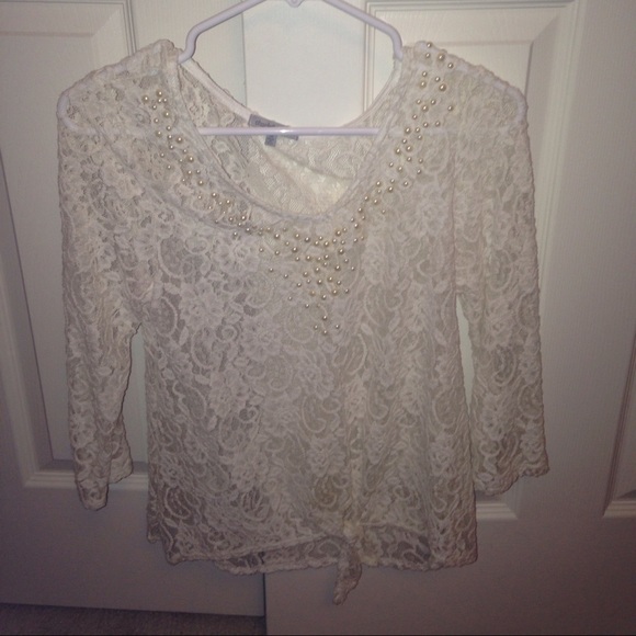 Lace see through top.