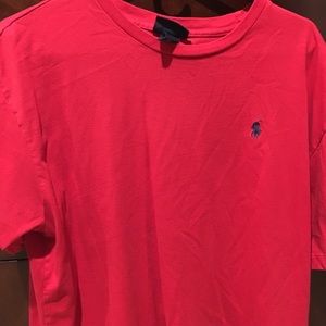 Men's Polo Tshirt- Size Large. Red and navy.