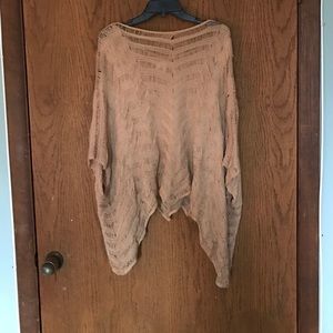Tan loosely knit Max Studio poncho like sweater