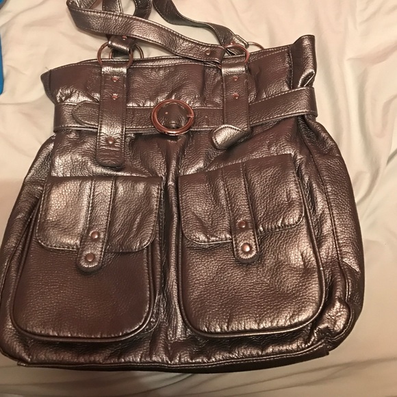 Silver tote bag