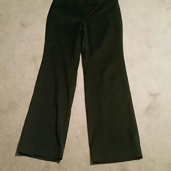 Black, with white pin stripe, dress pants