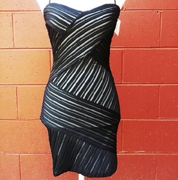 Black Spaghetti Strap Bandage Style Dress