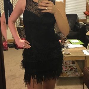 Black Mini dress with Fringe