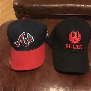 Ruger and Atlanta Braves hats