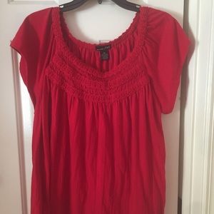 Red shirt sleeve top Sz XXL