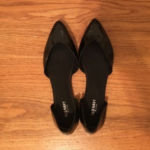 Old Navy Black Patent Pointed Toe D'Orsay Flats