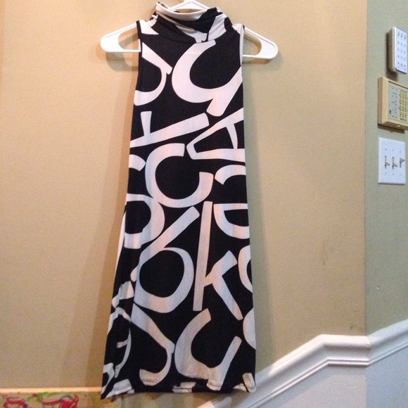 Black and white mini dress