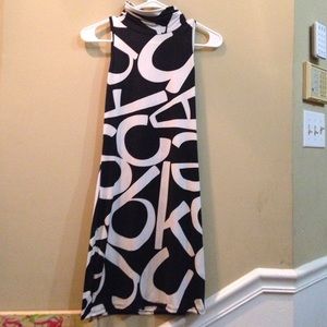 Black and white mini dress