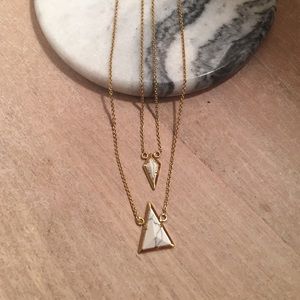 Luv AJ gold marble double necklaces