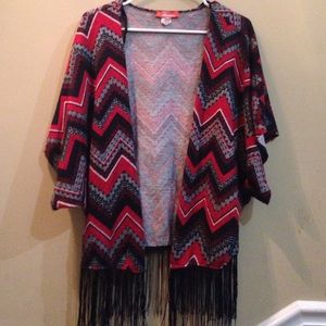Bohemian cardigan with fringe