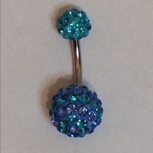 Two Tone Shamballa Rhinestone Navel Belly Ring