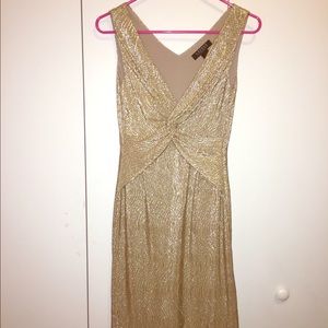 Lauren Ralph Lauren Gold VNeck Dress