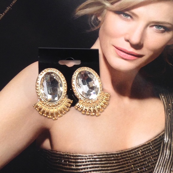 Son Paises Jewelry - Rhinestone Cocktail Gold Earring’s