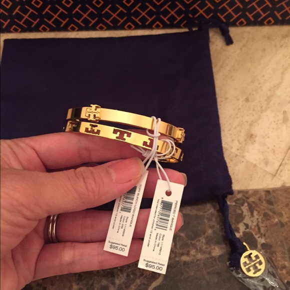 ***SOLD New! Tory Burch Gold T logo Bracelets - Picture 2 of 4