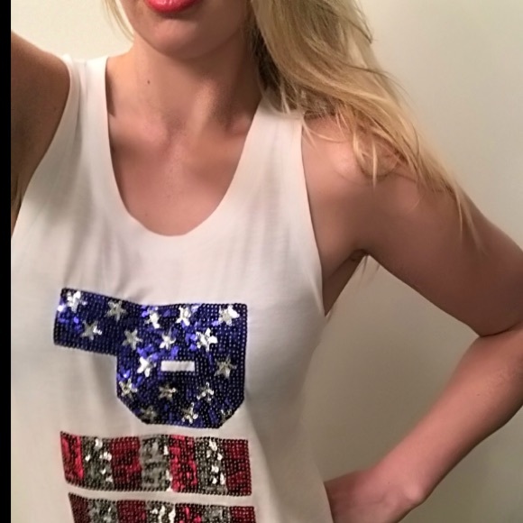 Victoria's Secret Pink sequin glitter USA tank - Picture 4 of 4