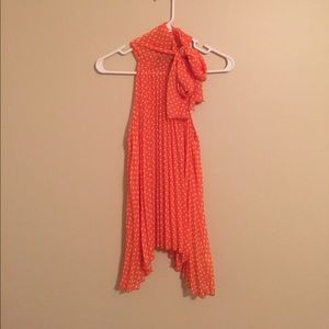 Polka dot tie blouse