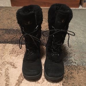 Bear paw tie up boots