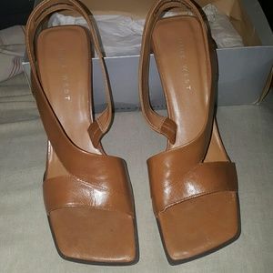 Leather Square Toe Sandals