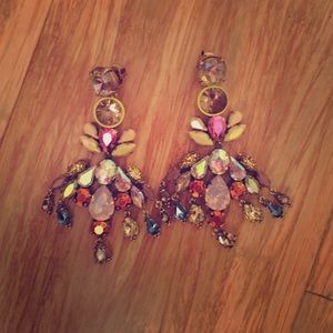 J.Crew crystal chandelier earrings w/ bag