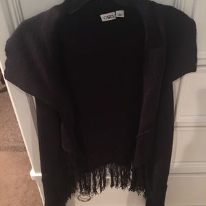 Fringed, Sleeveless black vest