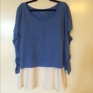 Eileen Fisher blue cropped layering top as shown.