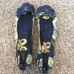 Floral Tory Burch Ballet Flats