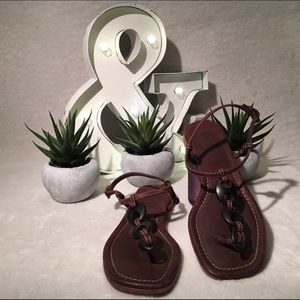 PRADA Brown Strappy Thong Sandals Size 36