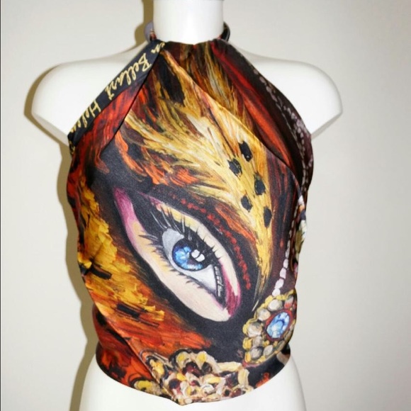 Venetian Mask Silk Scarf 110x110cm - Picture 2 of 4