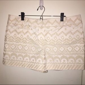 White printed shorts