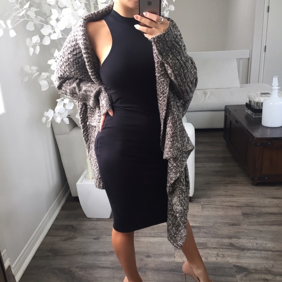 LAST!! RESTOCKED!! Heather Brown Knit Thick Cardi - Picture 4 of 4