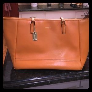 Authentic coach mustard yellow tote
