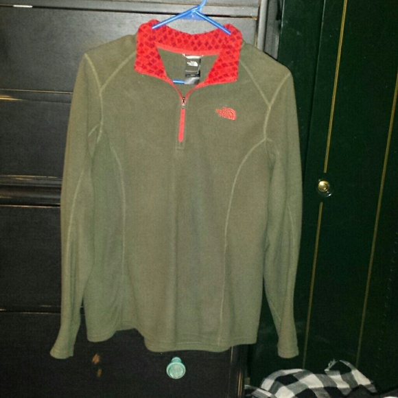 Olive green and pink North Face LIKE NEW!