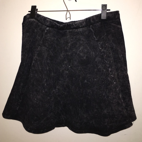 Black "acid washed" skater skirt