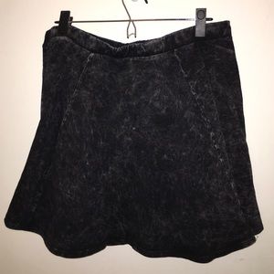 Black "acid washed" skater skirt