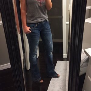 Miss Me Bootcut Distressed Dark Jeans