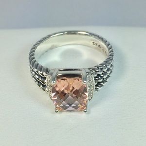 David Yurman Petite Wheaton Ring with Morganite