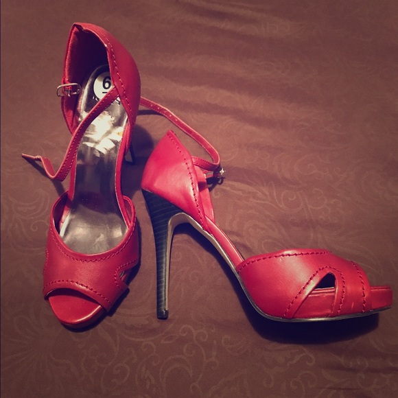 Peep Toe Red Stilettos