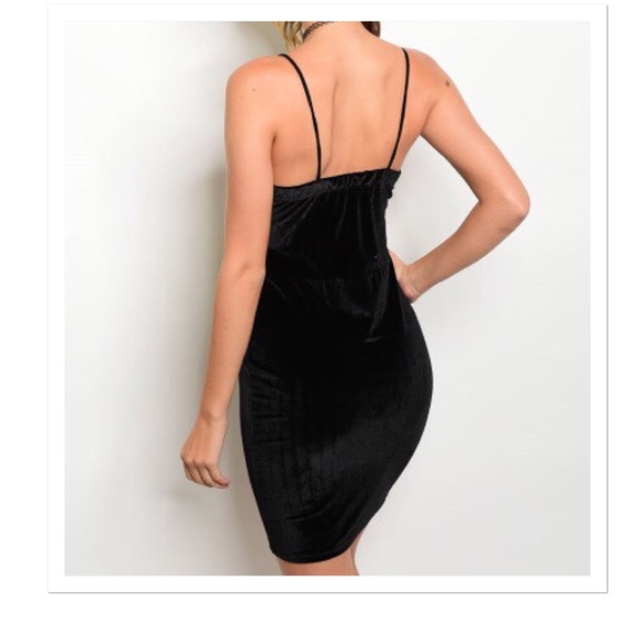 Black Velvet & Lace Mini Dress - Picture 3 of 4