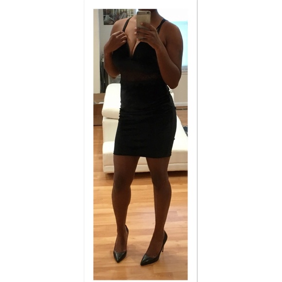 Black Velvet & Lace Mini Dress - Picture 4 of 4