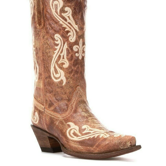 CORRAL women's fluer de list cowboy boots - Picture 2 of 3