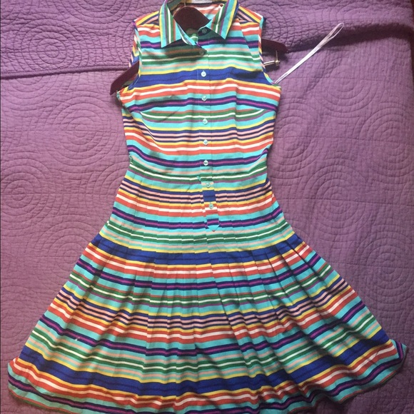CALVIN KLEIN Striped Dress Sleeveless Size 2