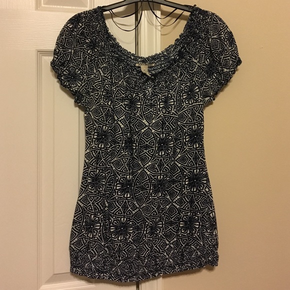 Lucky Brand Blue and White Top - Picture 1 of 3