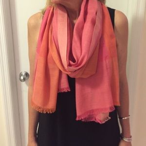 Eileen Fisher pink with peach linen scarf