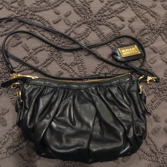 Badgley Miscka Black Leather Long Strap Bag