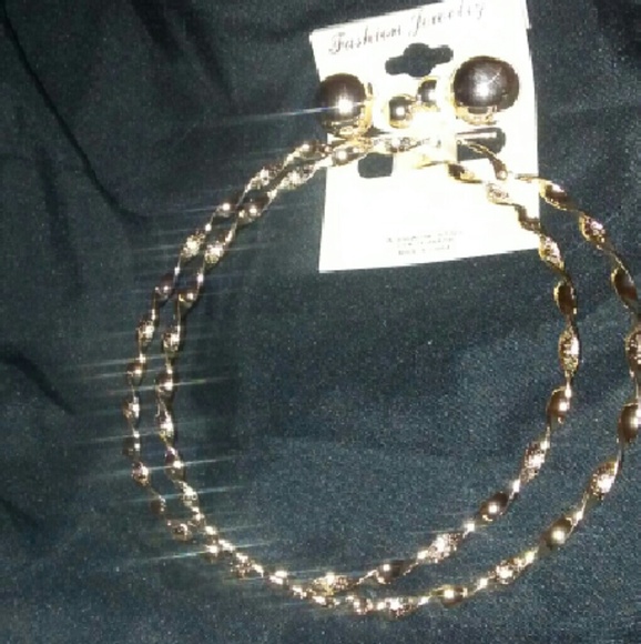 Pearl Hoop Drop Earrings 4"