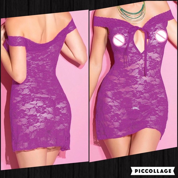 Purple Floral Lace Lingerie